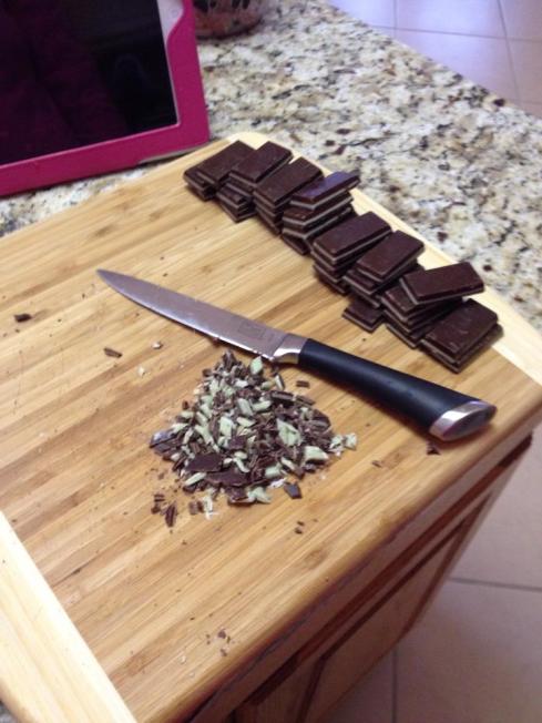 chopping up the Andes chocolates