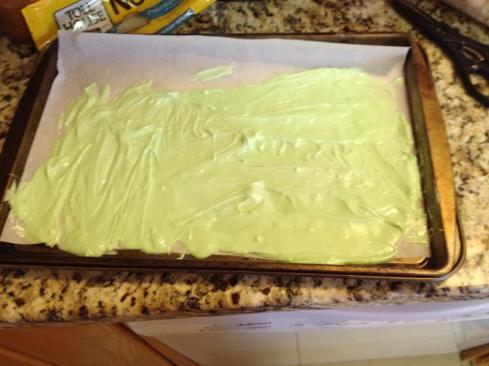 my white (green) chocolate layer, chilled for 15 mins